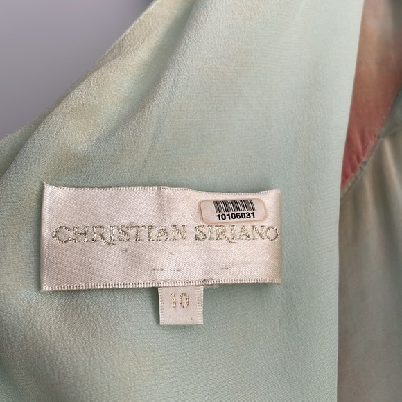 Christian Siriano Watercolor Silk Watercolor Cowl Neck Dress - Picture 5 of 6